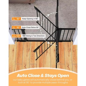 Auto Close Stainless Steel Pet Fence Easy Walk Thru Dog <strong>Gate</strong> for <strong>Puppy</strong> Safety <strong>Gate</strong> for House Doorway <strong>Stairs</strong> with Button Closure - Product Image 3