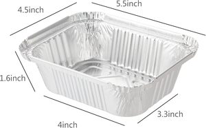 Logotipo personalizado gran oferta n. ° 2 bandejas de papel de estaño para llevar alimentos contenedor de papel de aluminio para llevar bandejas de papel de aluminio/sartenes/cajas con tapas - Product Image 4