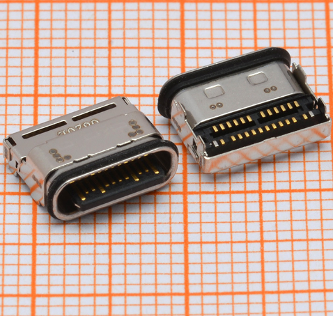 Type-C Waterproof 2P Terminal Block USB Connector IP68 Dual-Shell 4-Pin Plug-In Board Plastic Material 3A Rated Current
