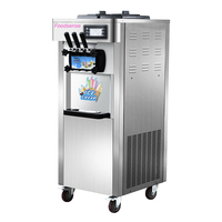Machine Professionnelle à Crème Glacée Soft Verticale en Acier Inoxydable, 3 Parfums, Prix Usine