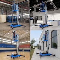 Piattaforma di Sollevamento Monomast in Alluminio Source Mfr, Piccola Piattaforma Elevatrice per Manutenzione Aerea Interna