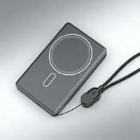 Nouvelle batterie externe sans fil à charge rapide en alliage d'aluminium magnétique 5000mAh 10000mAh avec entrée/sortie Type-C et protection contre la surcharge pour