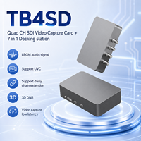 Carte de capture vidéo SDI quadri-canal TBT3/Station d'accueil USB4 4K*60Hz avec sortie en boucle DP 1080P60 4CH UVC Plug&Play pour Win/Mac/Linux