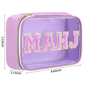 Bolsa de Viaje Multifuncional Transparente de PVC con Letras Bordadas, Gran Capacidad, Cierre de Cremallera, Tipo Tote, para Mahjong - Product Image 3