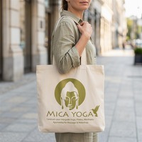 Sac de shopping en toile de yoga imprimé or, écologique, logo personnalisé, fabrication directe, sac fourre-tout en coton réutilisable