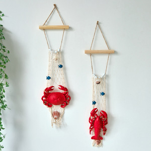 Mediterranean Macrame Wall Hanging With Crab And Fish Net Decor For Commercial <b>Space</b> <b>Decoration</b> 2Pcs - Product Image 2