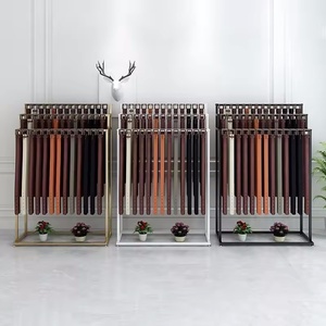 Rak Sabuk Logam untuk Ritel, Rak Pajangan Dasi Multi-layer untuk Toko Pakaian & Tas, Finishing Emas, Ukuran Dapat Disesuaikan, Tipe Lantai - Product Image 6