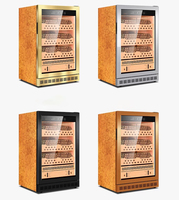 NE-102 Cave à cigares couleur or pour l'élimination de l'ammoniac Étagères de luxe en cèdre espagnol avec doublure Cave à cigares avec serrure