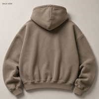 Produsen Hoodie Pria Produsen Premium Boxy Cropped Kulit Coklat Dengan Hoodie Besar Poids Lourd Individueller Luxe Pullover
