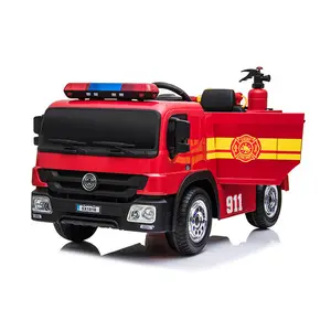 low price 12v electronic fire truck toys children fire fighting truck ride on car