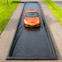 Tapis de lavage de voiture gonflable d'extérieur, tapis de sol de garage pour le nettoyage des voitures, tapis de voiture gonflable portable pour la collecte d'eau