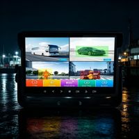 Moniteur de caméra de recul robuste 10 pouces à écran tactile pour camion, étanche IP67, anti-vibration, vue quadruple, pour chariot élévateur et véhicule routier
