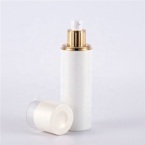 Flacon en verre vide de <span class=keywords><strong>luxe</strong></span> pour sérum de soin, avec couvercle à vis en acrylique or blanc et accents dorés, 30g 50g 40ml 100ml 120ml, pour cosmétiques - Product Image 3