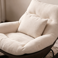 Fauteuil à bascule en tissu de haute qualité pour salon, ensemble de chaises de loisirs avec ottoman, chaise longue relaxante pour se détendre