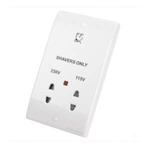 Prise de rasoir standard britannique 230V/115V pour maison, bureau, hôtel - Product Image 1