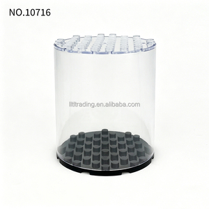 Contenedor de exhibición transparente apilable a prueba de polvo con forma de tubo cilíndrico para pequeños bloques de construcción y minifiguras de acción 10716 - Product Image 2