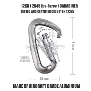 Boucle autobloquante d'escalade en alliage d'aluminium 12KN pouvant être utilisée comme équipement <span class=keywords><strong>de</strong></span> sécurité pour l'escalade et l'alpinisme. - Product Image 3