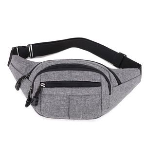 <b>Men's</b> Waist Bag Canvas Sport Running Fanny Pack Gray Waterproof Everyday Use - Product Image 5