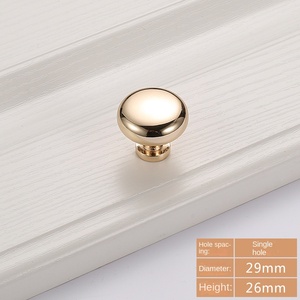 Golden Light Luxury Modern Simple High-End Zinc Alloy Round Durable 30mm Cabinet Door Handle for Dresser &amp; Wardrobe Drawer - Product Image 6