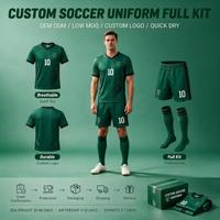 Maillots et shorts de football personnalisés pour hommes – Kit complet respirant 100 % polyester anti-humidité pour équipes sportives