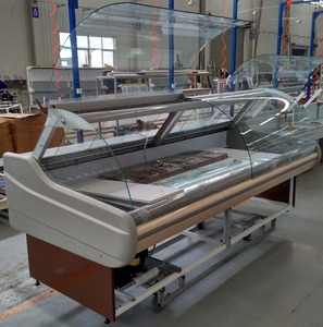 Vitrines de viande réfrigérées de comptoir à vendre Ce Danfoss refroidisseur d'air peinture acier verre porte refroidisseurs Machine à glace R404a - Product Image 6