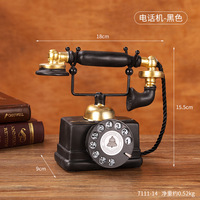 Hiasan dinding, ornamen Resin telepon Retro merah kreatif untuk dekorasi dinding seni rumah