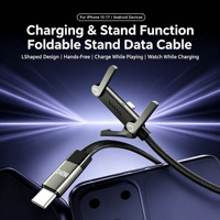 Kabel Data Pengisian Cepat CC Lipat 240W 1.5M dengan Desain Siku 90 Derajat dan Cangkang Paduan untuk Smartphone Tablet Grosir