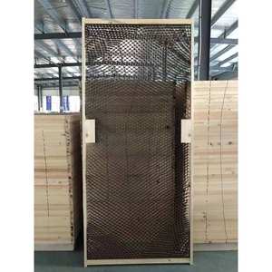 Trắng đúc thiết kế bằng gỗ 2 bảng điều khiển lõi rỗng bỏ qua cửa tủ quần áo trượt cho nhà ở - Product Image 3