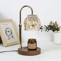 Lampe chauffe-bougie à intensité variable avec minuterie, luminosité réglable, construction métallique écologique, pour usage domestique et aromathérapie