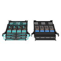 Panel Patch pusat Data jaringan LC 1U 144 Core MTP MPO OM3 dengan 12Port Duplex LC/upc-24f MPO modul kaset