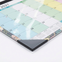 Calendrier mural mensuel grand format 202606-202712 avec couverture en PVC transparent pour promotion horlogère, vente en gros