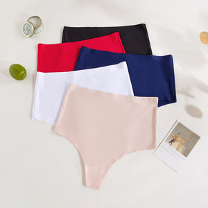 Strings européens <span class=keywords><strong>et</strong></span> américains transfrontaliers en soie de lait, taille haute, unis, sans couture, antibactériens, fins, vente en gros AliExpress pour femmes - Product Image 2