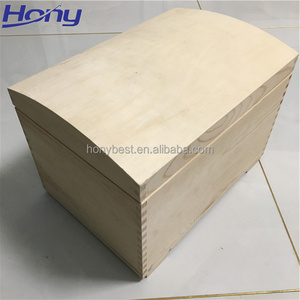 Natural Pine Wood Gift <strong>Box</strong> Container <strong>Toy</strong> Chest Large Unfinished Wooden Storage <strong>Box</strong> <strong>with</strong> Hinged <strong>Lid</strong> for DIY Crafts Home Storage - Product Image 6