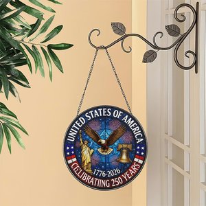 Colgante de Vitral Atrapasoles Celebración 250 Años de Gloria Americana 1776-2026 - Product Image 2