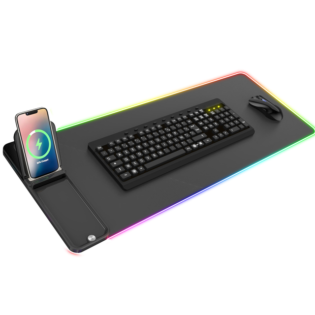 High Quality Computer Keyboard and Mouse Mat Large Wireless Charging Rgb Mouse Pad for Gaming