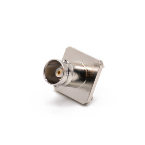 Connecteur coaxial RF BNC 50 ohms 4 GHz à 4 broches, à bride carrée, pour montage sur circuit imprimé, prises femelles droites - Product Image 3