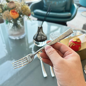 DF BC Juego de Cubiertos de Acero Inoxidable Martillado, Ecológico, Tenedor, Cuchillo y Cuchara para Bodas, Regalo de Navidad - Product Image 3