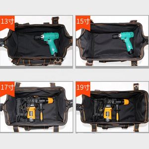 Heavy Duty Durable Portable Reusable Multifunction 14-Inch Black Vintage Tool Bag - Product Image 5