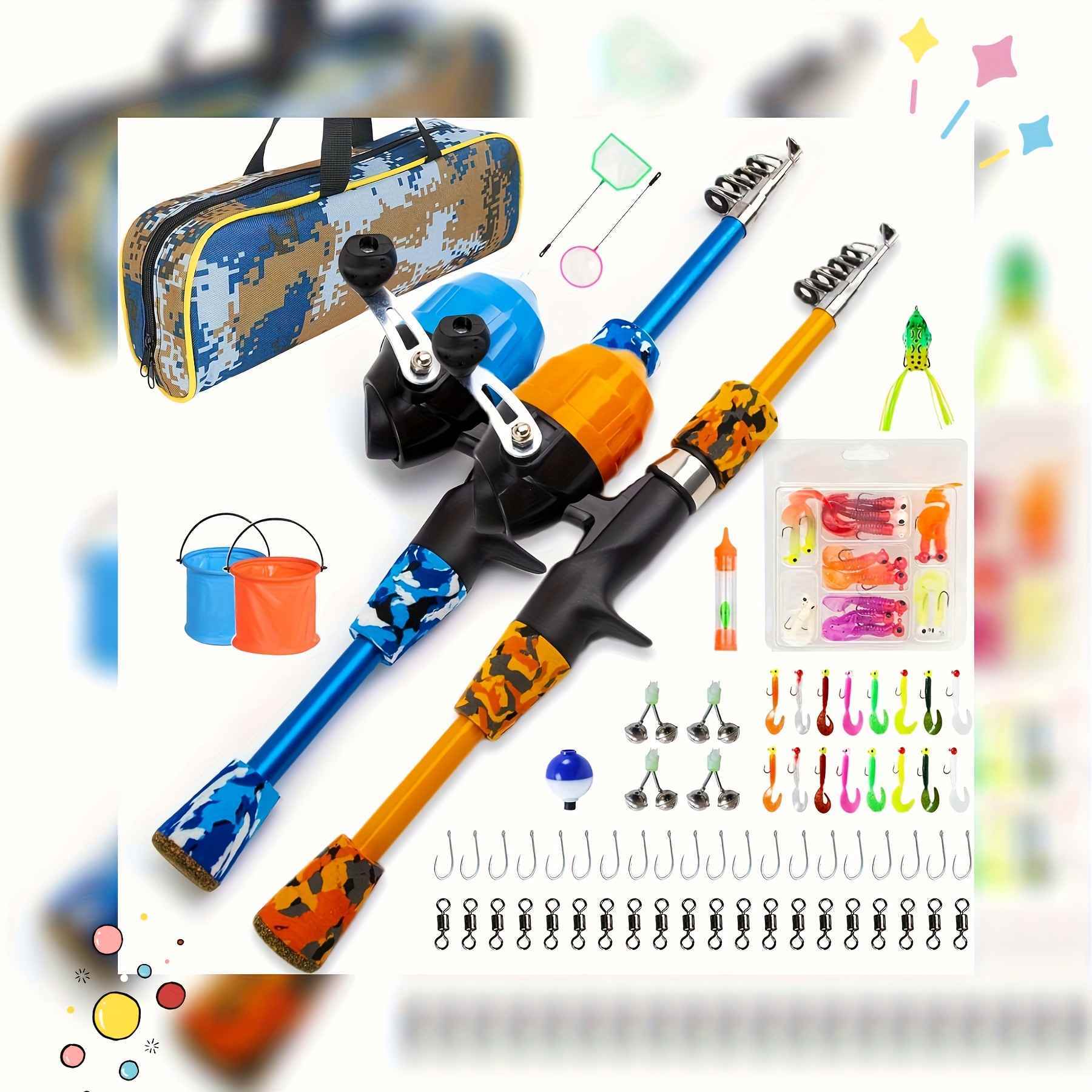 blue frog fishing pole Frebuta Gigging Pole,2 to 6Ft Gig Gaff with Barbed 5-Prong Harpoon Stainless Steels Flounder Gig Extension Long Handle with Spong Handle Hunting Bullfrog Spears Fish Hook Sturdy GOOFISH Light Popping Rod Northland Fishing Tackle 2.75" Bluegill