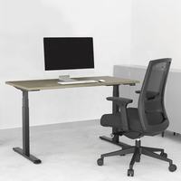 Bureau d'ordinateur électrique à double moteur réglable, cadre métallique robuste, sécurité anti-collision, usage domestique et professionnel, durable, extensible