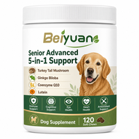 Senior Hond 8-in-1 Ondersteunende Zachte Kauwtabletten Kip Smaak Kalkoenstaart Ginkgo Biloba CoQ10 Luteïne Immuun Cognitief Oog Hart