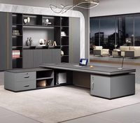 Set di Sedia e Scrivania Direzionale Moderna di Lusso, Mobili per Ufficio Commerciale di Alta Qualità per Manager e Dirigenti