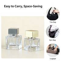 Flacon de parfum vide de 100 ml, flacon de parfum en verre rectangulaire, bouchon noir, logo personnalisé, étiquette privée