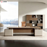 JIUSHUN Mobilier de bureau commercial, Table de direction de luxe pour PDG, Bureau de direction moderne