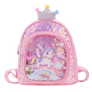 Nova mochila <span class=keywords><strong>fashion</strong></span> infantil, bolsa de ombro dupla, nova mochila <span class=keywords><strong>anime</strong></span> PU brilhante, bolsa com figura, elegante bolsa de ombro com coroa. - Product Image 5