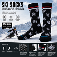 Chaussettes de ski en laine mérinos, compression mollet, thermiques, imperméables, soutien de la voûte plantaire, logo personnalisé, évacuation de l'humidité