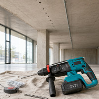 Marteau perforateur électrique industriel sans fil avec batterie lithium-ion pour le perçage du béton, des murs et des briques