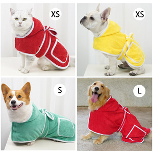 เสื้อคลุมอาบน้ำสำหรับสุนัข ซึมซับน้ำได้ดี แห้งเร็ว มีฮู้ด สีเขียว ขนาดใหญ่ ผ้าขนหนูสำหรับสัตว์เลี้ยง - Product Image 2