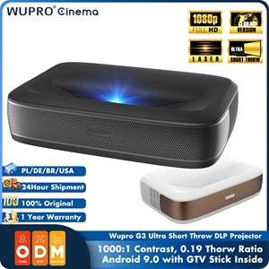 Dropshipping, Proyector Mini UST Wupro G3 <span class=keywords><strong>de</strong></span> Triple Láser, Android Inteligente, 600 ANSI Lúmenes, Contraste 1000:1, Proyector <span class=keywords><strong>de</strong></span> Tiro Ultra Corto - Product Image 1