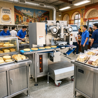 Machine à Arepas et Pupusas Automatique Binkang Haute Efficacité, Moteur 220V, Acier Inoxydable Qualité Alimentaire, Contrôle PLC, CE/ISO9001